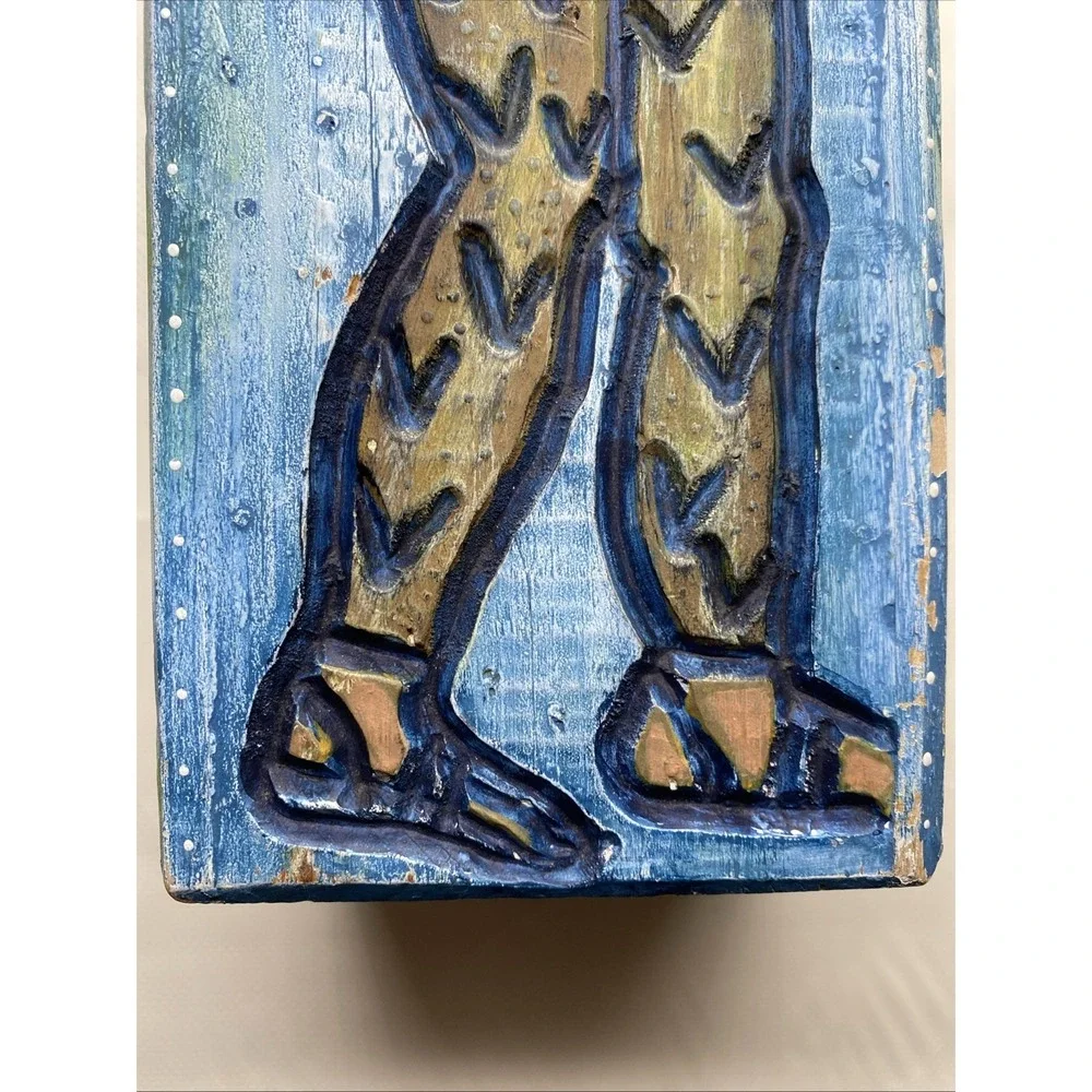 Vintage Hand Painted Wooden Rainstick Wall Panel 19